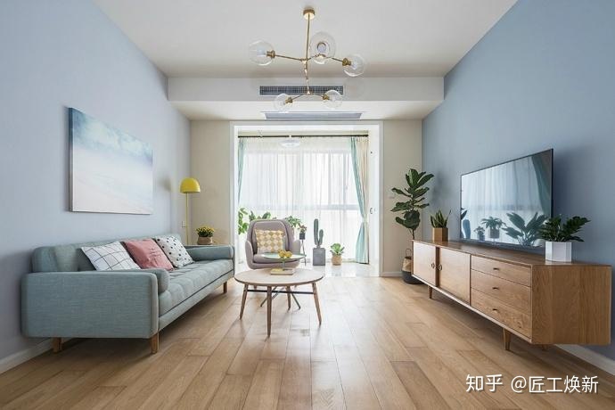 90㎡清爽北歐風(fēng)，淺藍(lán)空間，最喜歡半開放式廚房設(shè)計